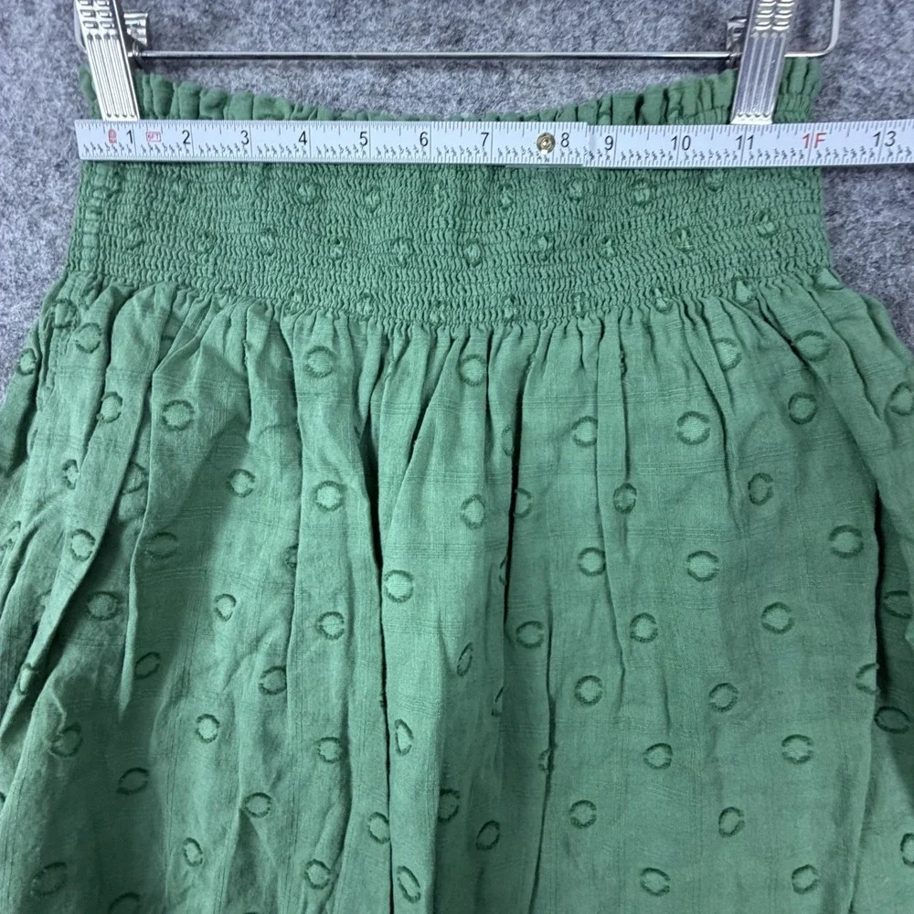 Swildens A-Line Skirt Womens 34 Green Cottagecore Peasant Smocked Waist Boho